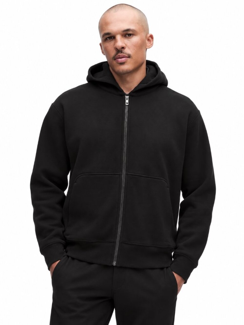 LULULEMON Steady State Full-Zip Hoodie Black Small Relaxed Fleece Athleisure